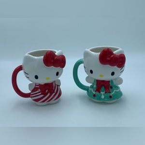 Sanrio Hello Kitty Christmas Tree and Peppermint Ceramic Mugs